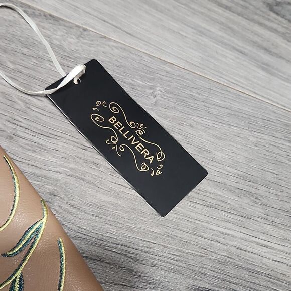 NWT Bellivera Camel Embroidered Zip Front Mini Skirt - Picture 4 of 7